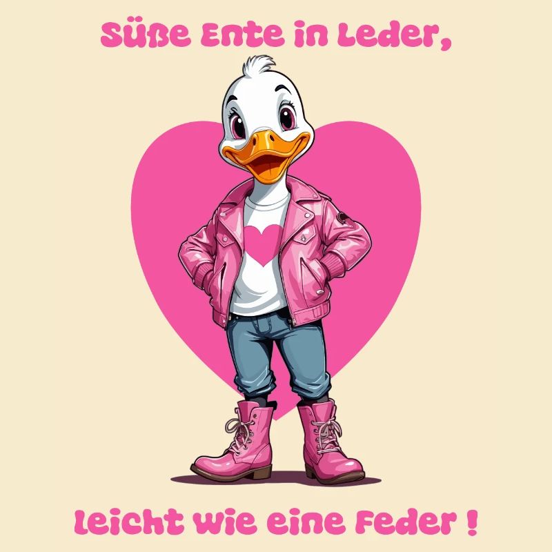 Cute duck in leather