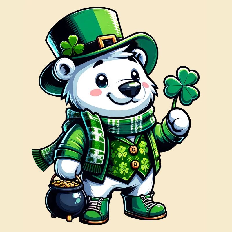 Conception de bande dessinée d’ours polaire de Saint-Patrick