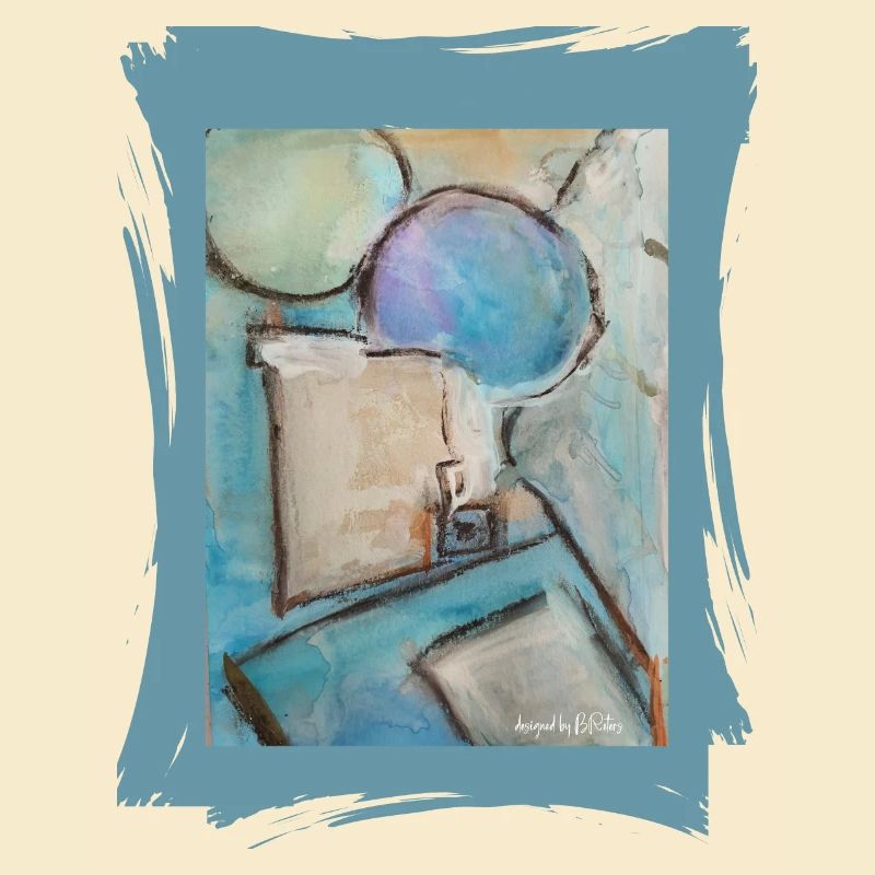 Abstraktes Aquarell mit Luftballons
