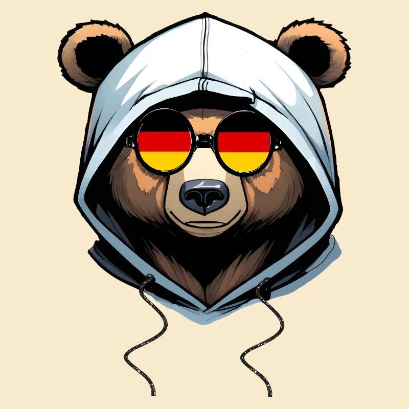 Ours portant un sweat à capuche