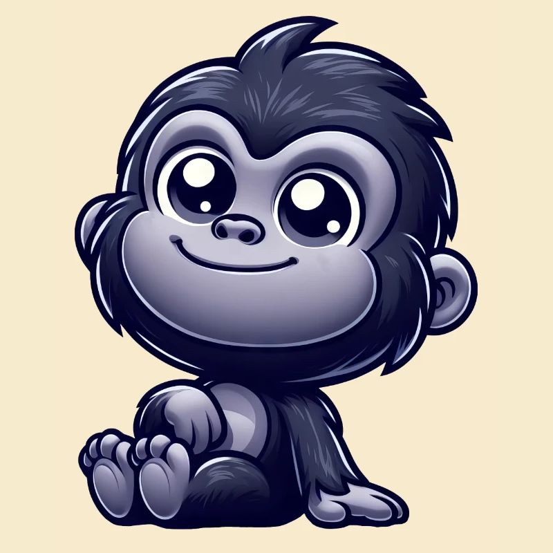 Singe mignon chimpanzé gorille paisible heureux