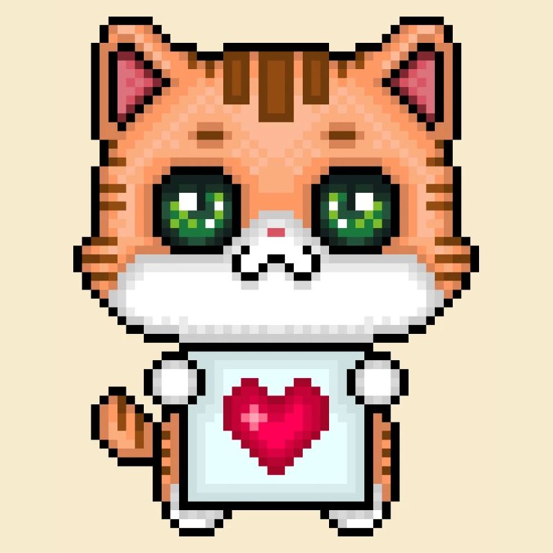 Pixel Liefhebbend Kitten