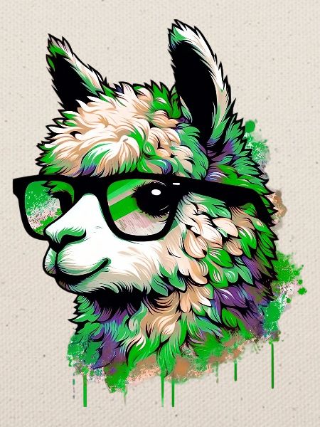 Alpaka mit Brille