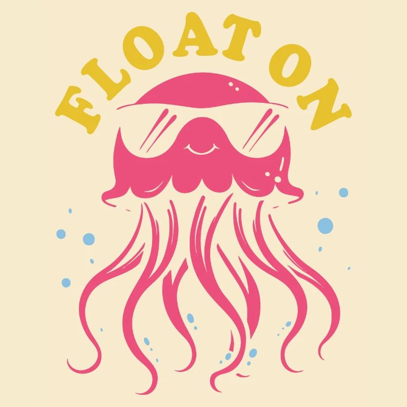 Float on, jellyfish with tentacles, sea creatures