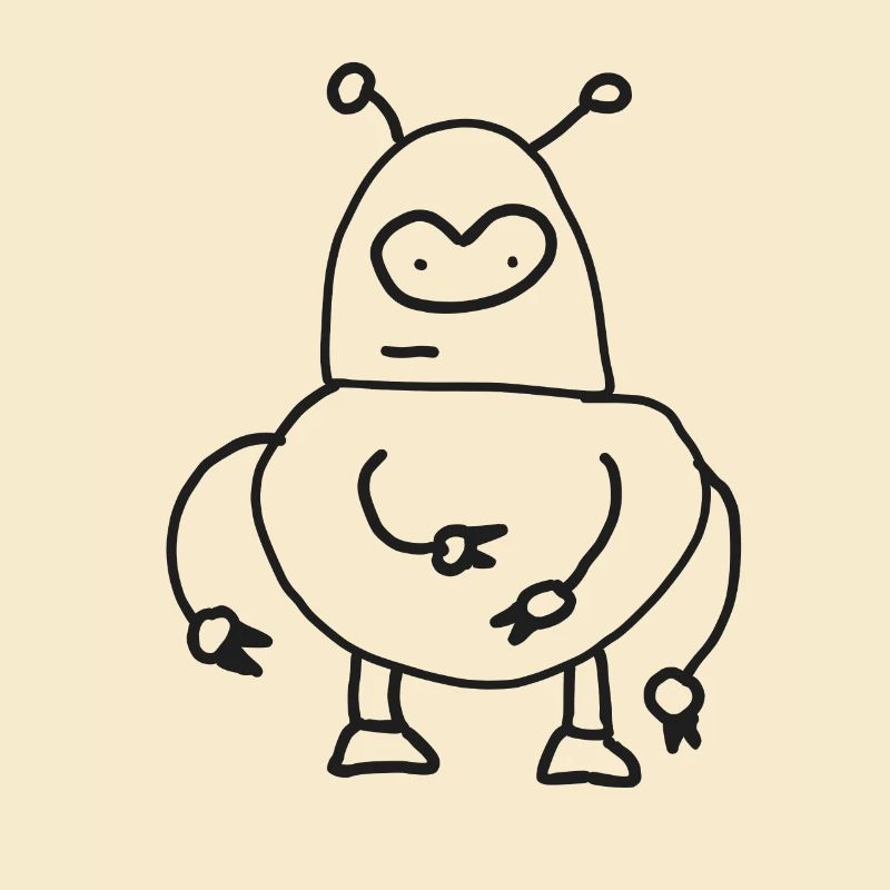 Cuddly Alien Robot Doodle