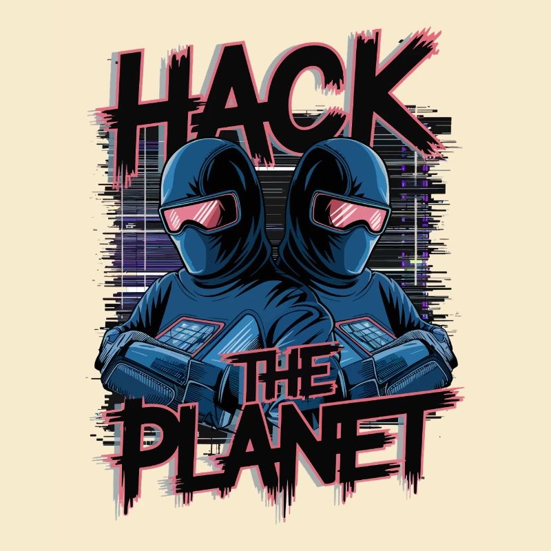 Cyber hackers rétro – Hack The Planet Glitch Art