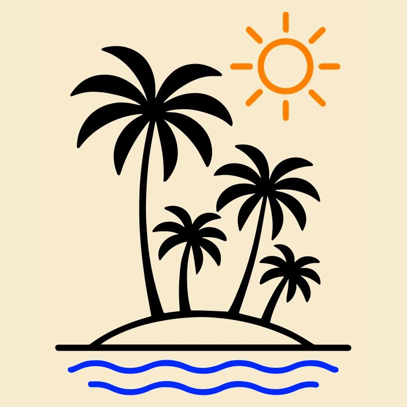 Island Summer Palm Trees