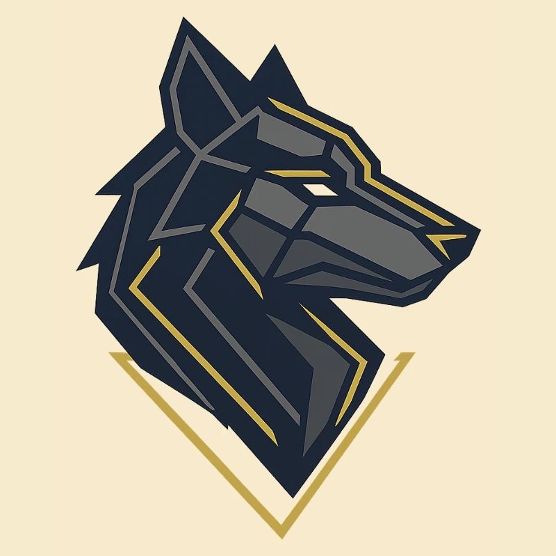 Geometrisches Wolfsemblem