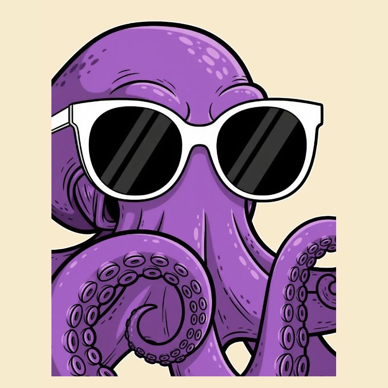 Lässiger Octopus mit Sonnenbrille