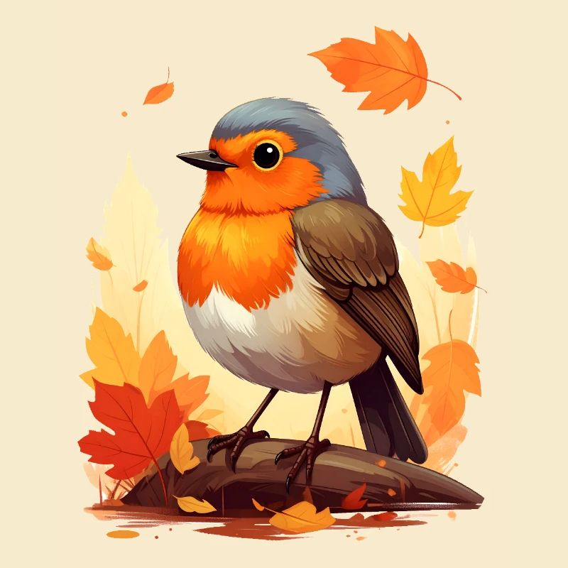 Rotkehlchen im Herbst