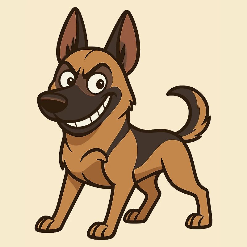Naughty Malinois Comic Dog