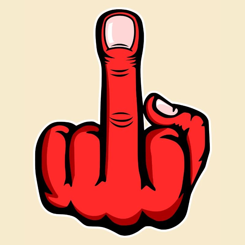 Mittelfinger Stinkefinger Design Rot