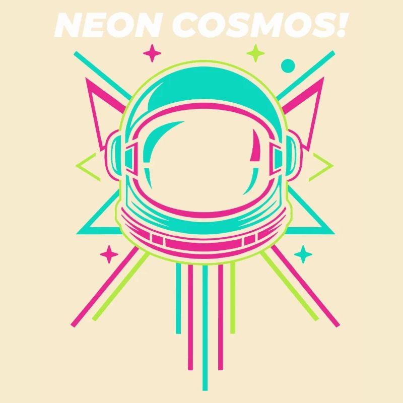 Neon Astronautenhelm Retro Raum
