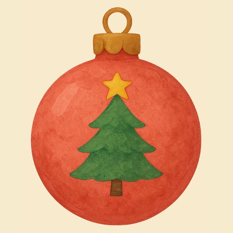 Weihnachtskugel mit Tannenbaum