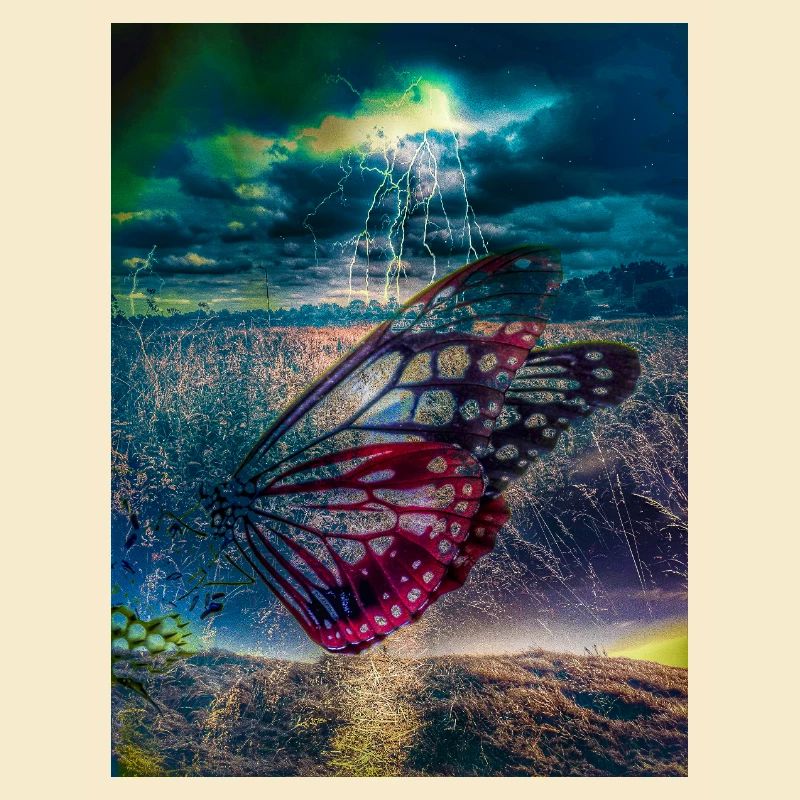 Schmetterling unter Sturmlicht