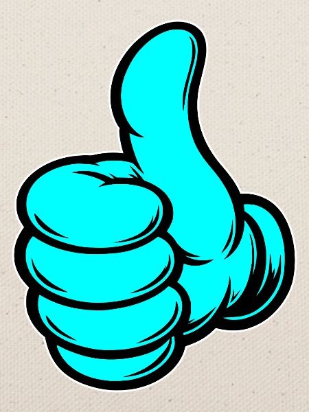 OK Comic Daumenhoch Handsymbol 