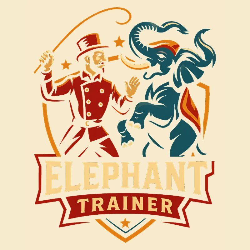 Cirque drôle d’entraînement d’éléphants d’éléphants