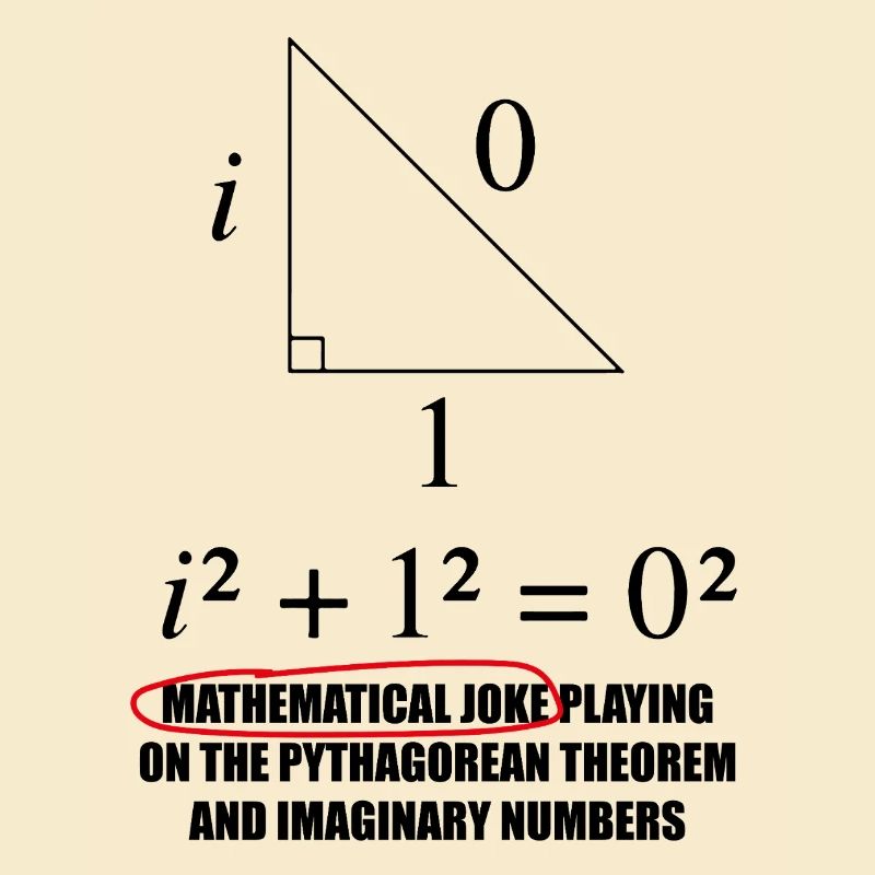 Funny math motif with Pythagoras joke