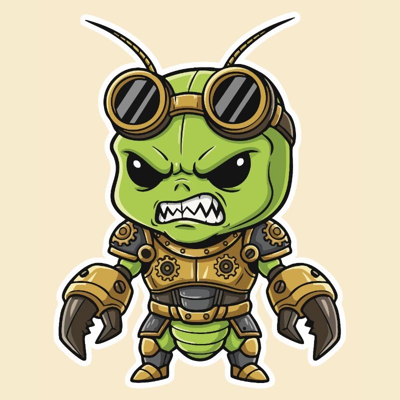 Alien Steampunk Krieger Rüstungsmessing