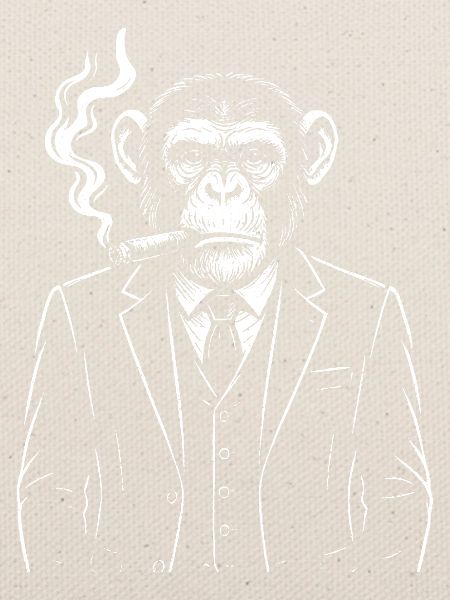 Eleganter Affe rauchende Zigarre