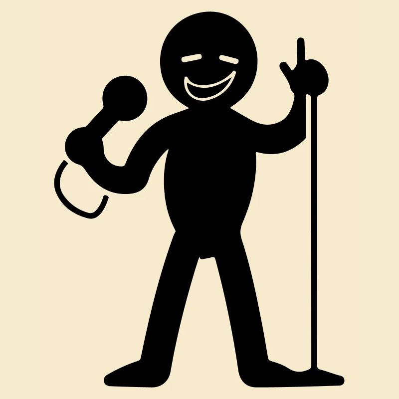 Singer with microphone