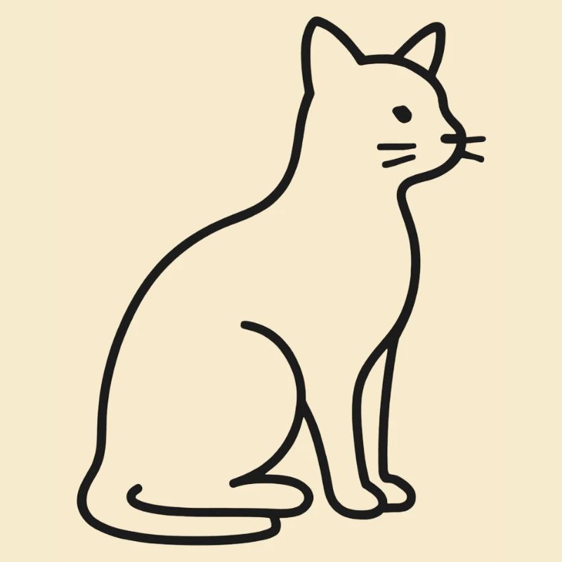Silhouette de chat en trait