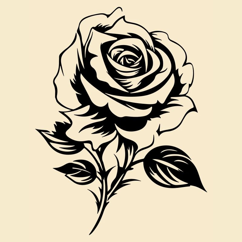 Rose Silhouette Fleur Amour