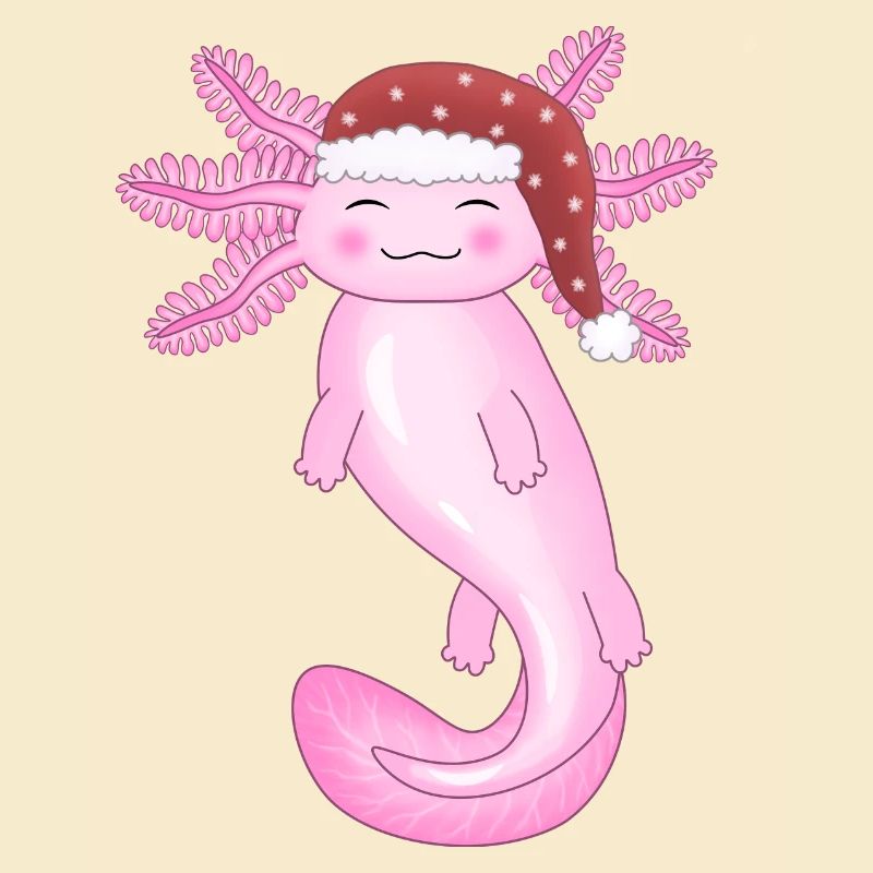 Mignon axolotl de Noël