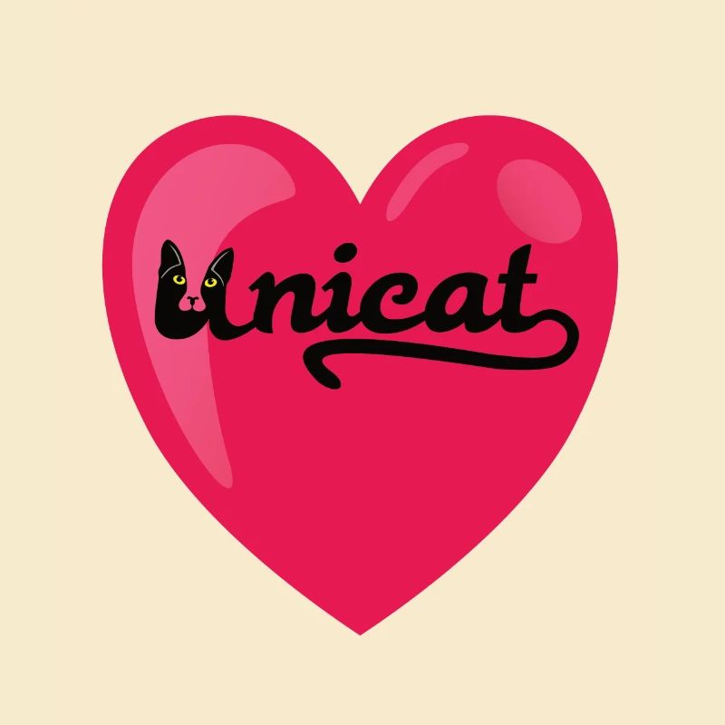 Unicat coeur chat une conception unique d'amant.