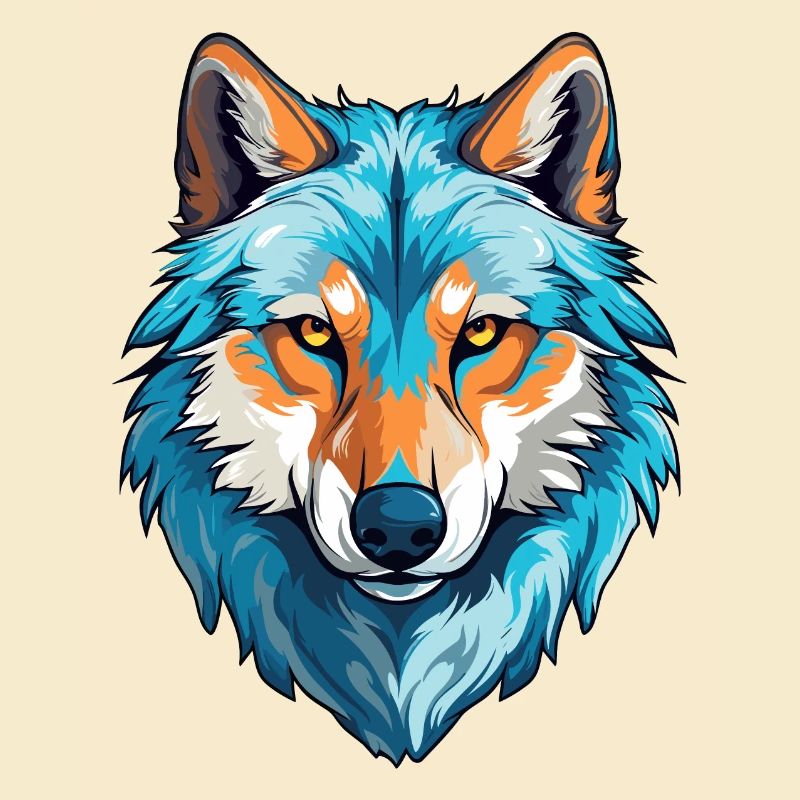Wolf costume blue wolf head werewolf and