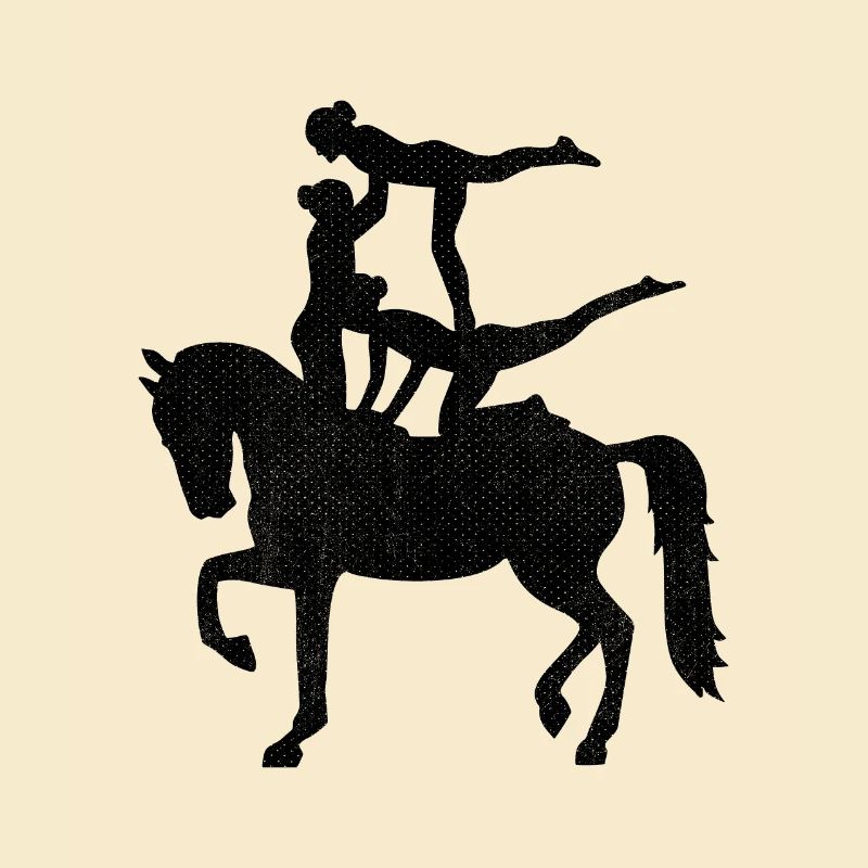 Voltigieren Silhouette Mädchen Reiterin Geschenk