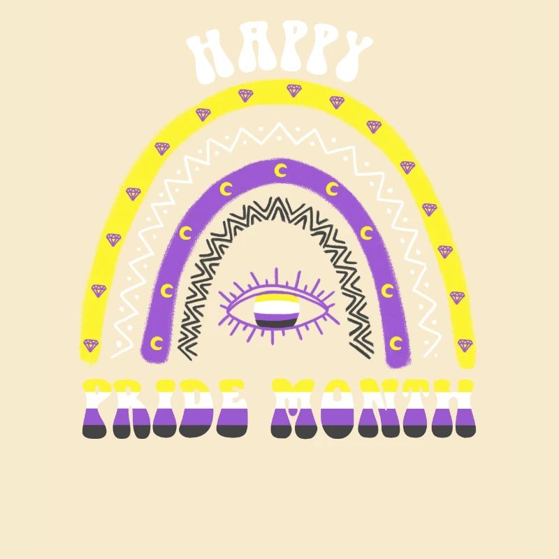 Boho Rainbow Happy Pride Month Nonbinary