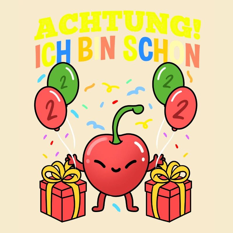 Achtung Ich Bin Schon 2 Geburtstag Kirsche