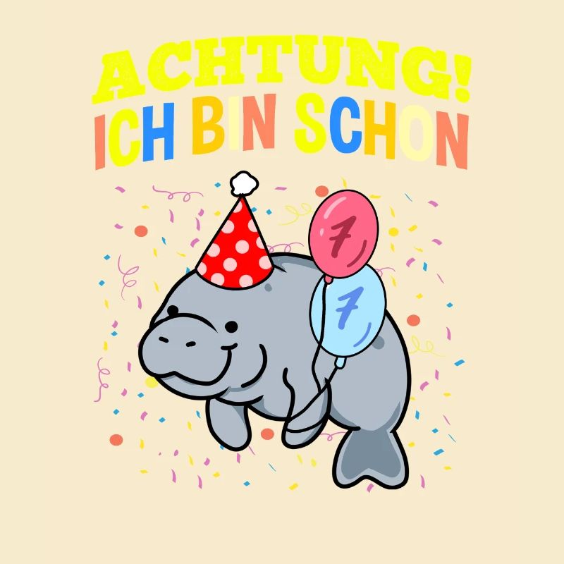 Achtung Ich Bin Schon 7 Geburtstag Manatee