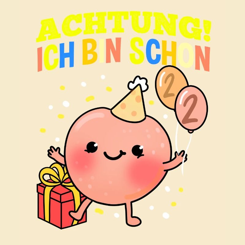 Achtung Ich Bin Schon 2 Geburtstag Pfirsich