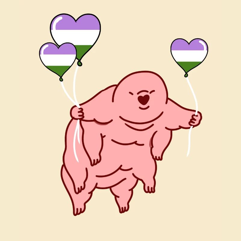 Bärtierchen Ballon Genderqueer Pride