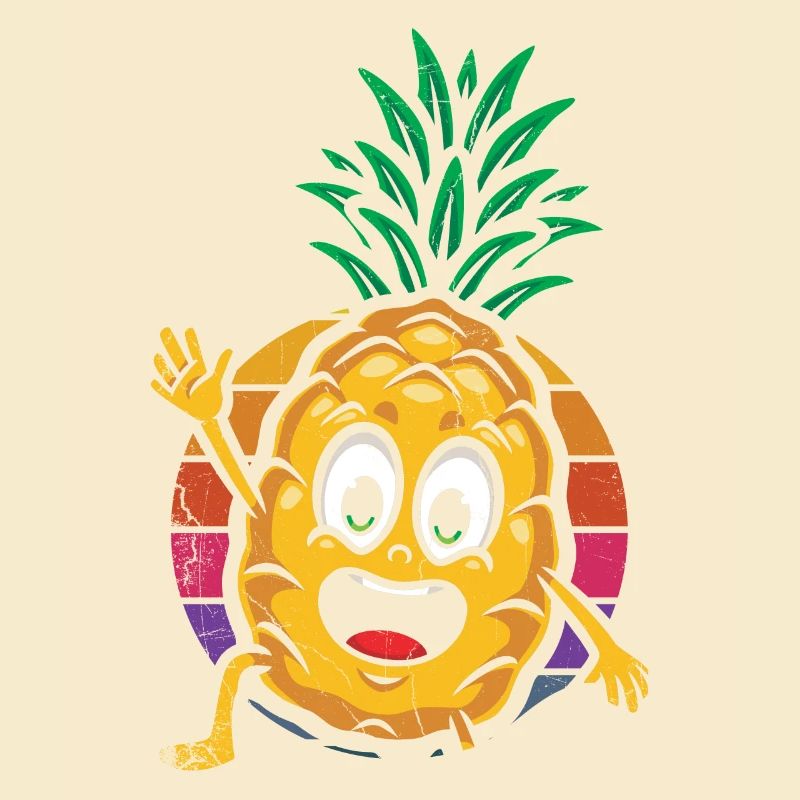 Pineapple retro design For beach lovers Pineapple