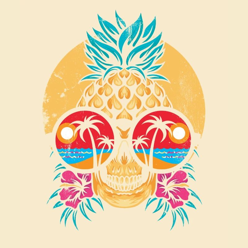PineApple And Pine Design For Beach Lovers
