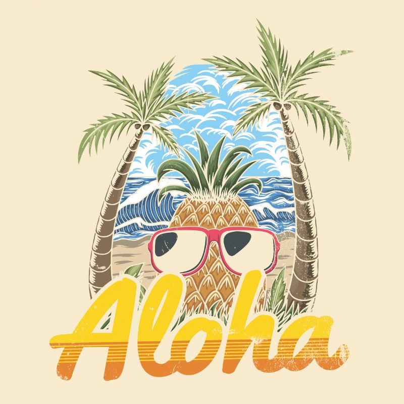 Conception d’ananas et de pins Aloha pour la plage