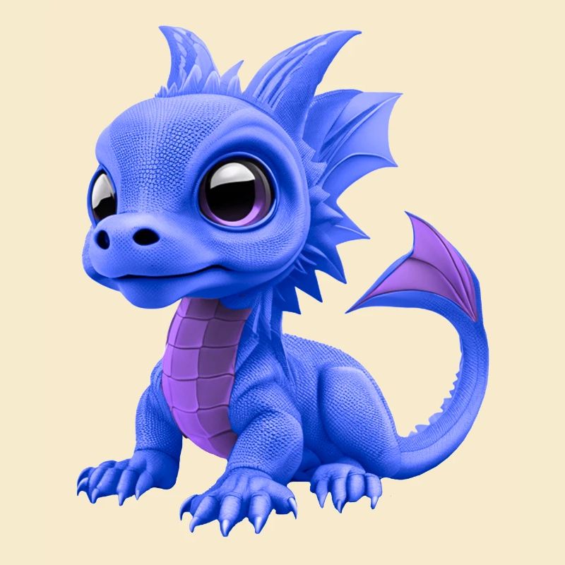 Bébé Dragon Bleu | Mignon bébé dragon bleu