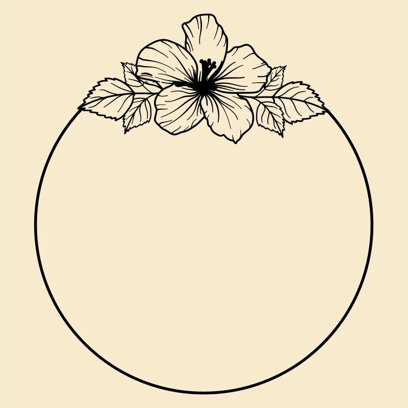 Hibiscus Boho Blume Handgemalt