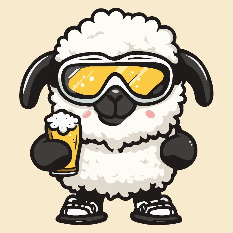 Schaf Apres Ski Bier Comic