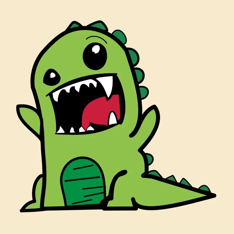 Dinosaure T-Rex Dino Comicstyle en vert