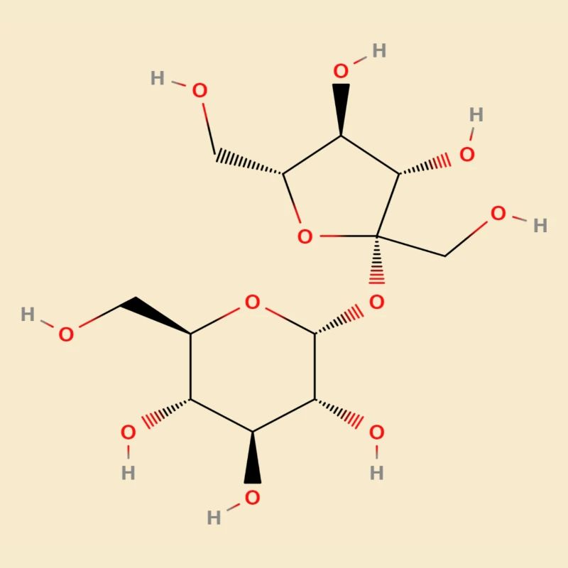 Sugar Molecule - Colored Structural Formula