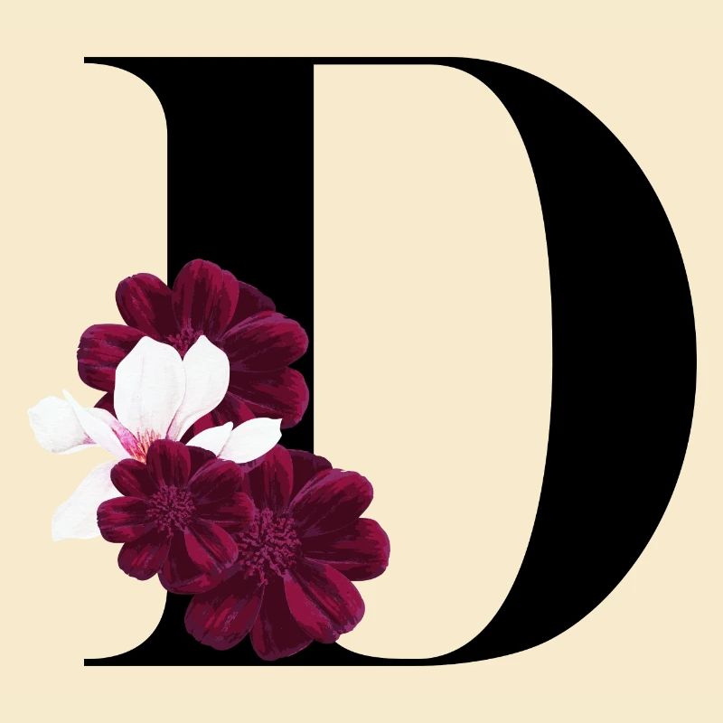 Buchstabe D blühende
