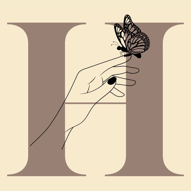 letter H Magic butterfly
