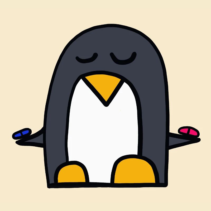 rote Pille oder blaue Pille? Pinguin aus der Matri