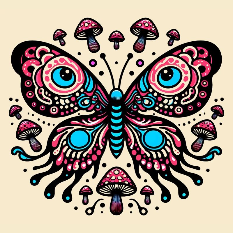 Vibrant Comic Butterfly