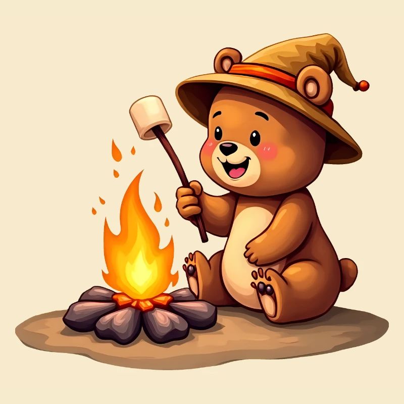 Bear Campfire Marshmallow Treat