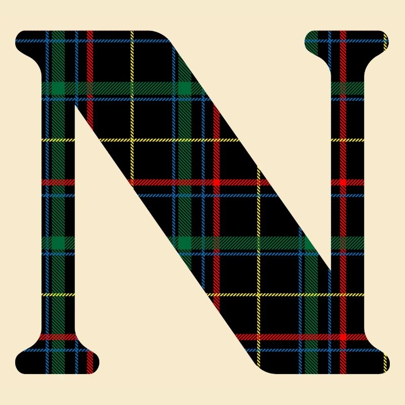 Monogram n Scottish tartan